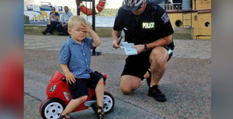 Cop Gives a 3-Year-Old Parking Ticket for Illegally Parking his Bike